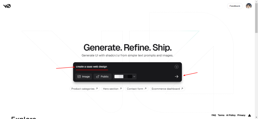Vercel Gui 👨🏻💻 How to use v0.dev Vercel - Free AI Tool 🎉🤩 - #18