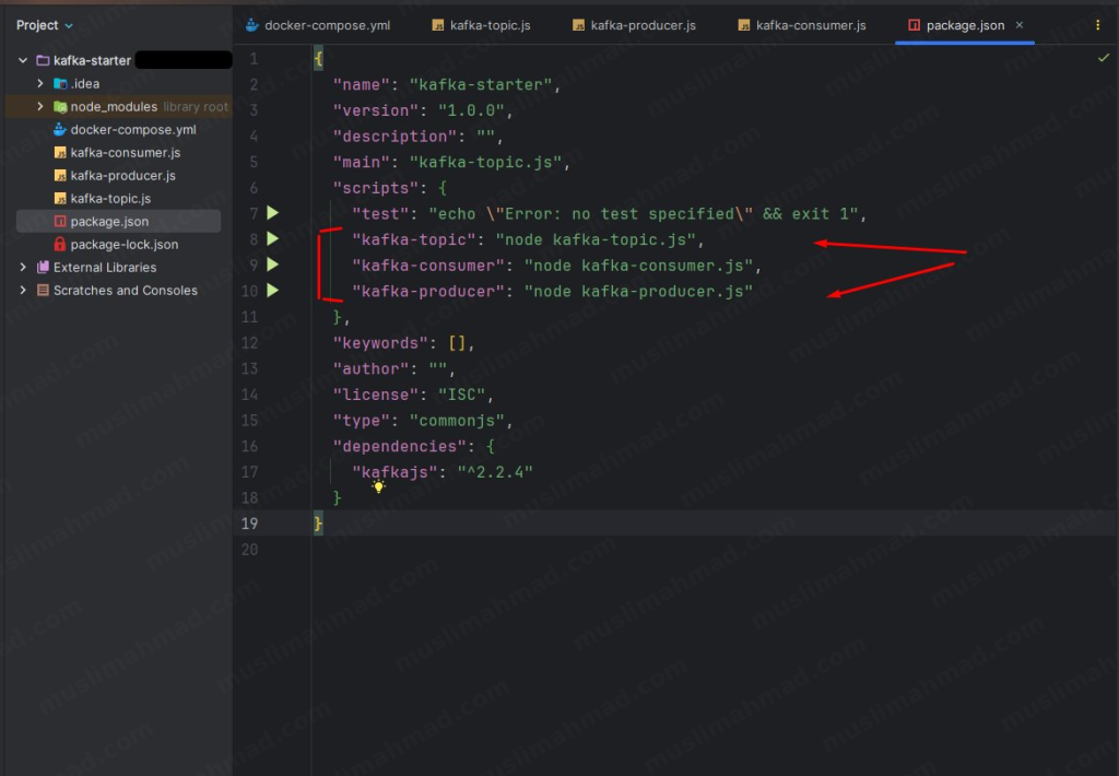 kafka-starter-17-package-json-file-scripts